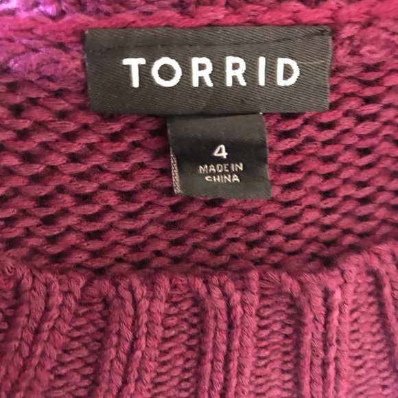 Torrid Sz 4 Purple Cutout Choker Neck Sweater - Picture 6 of 8
